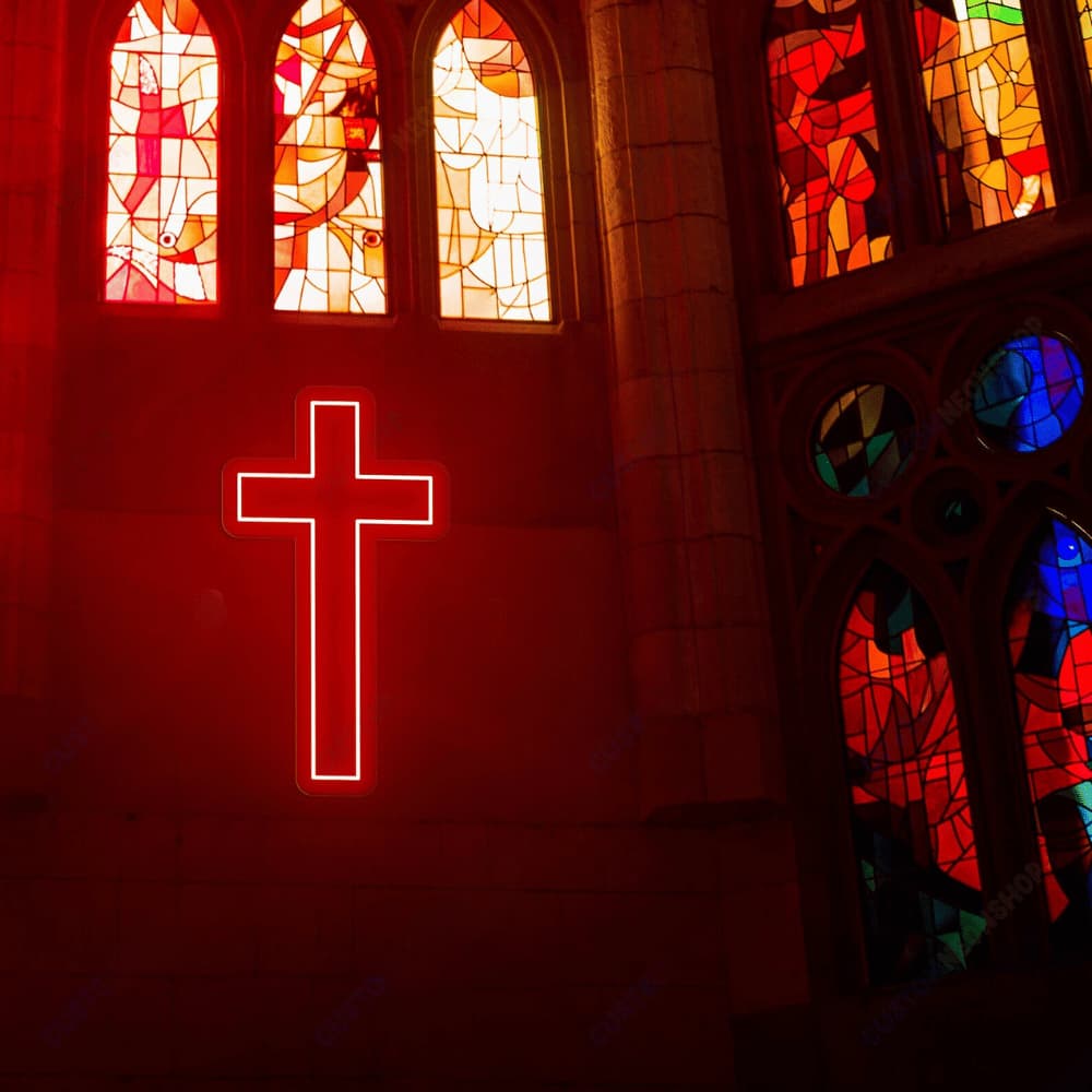 Néon LED Croix religieuse