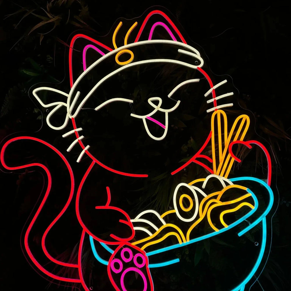 Néon LED japonais chat kawaii