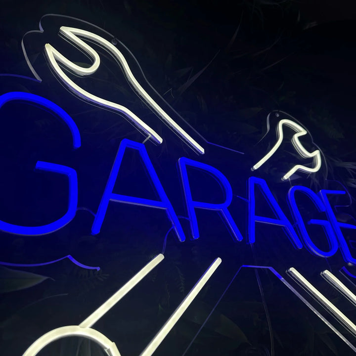 neon mural garage