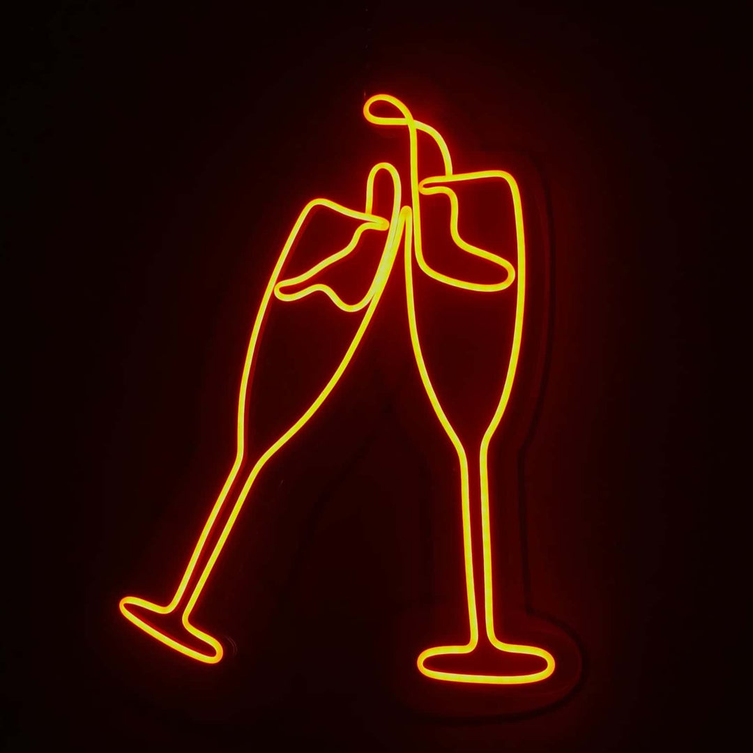 neon champagne ornage