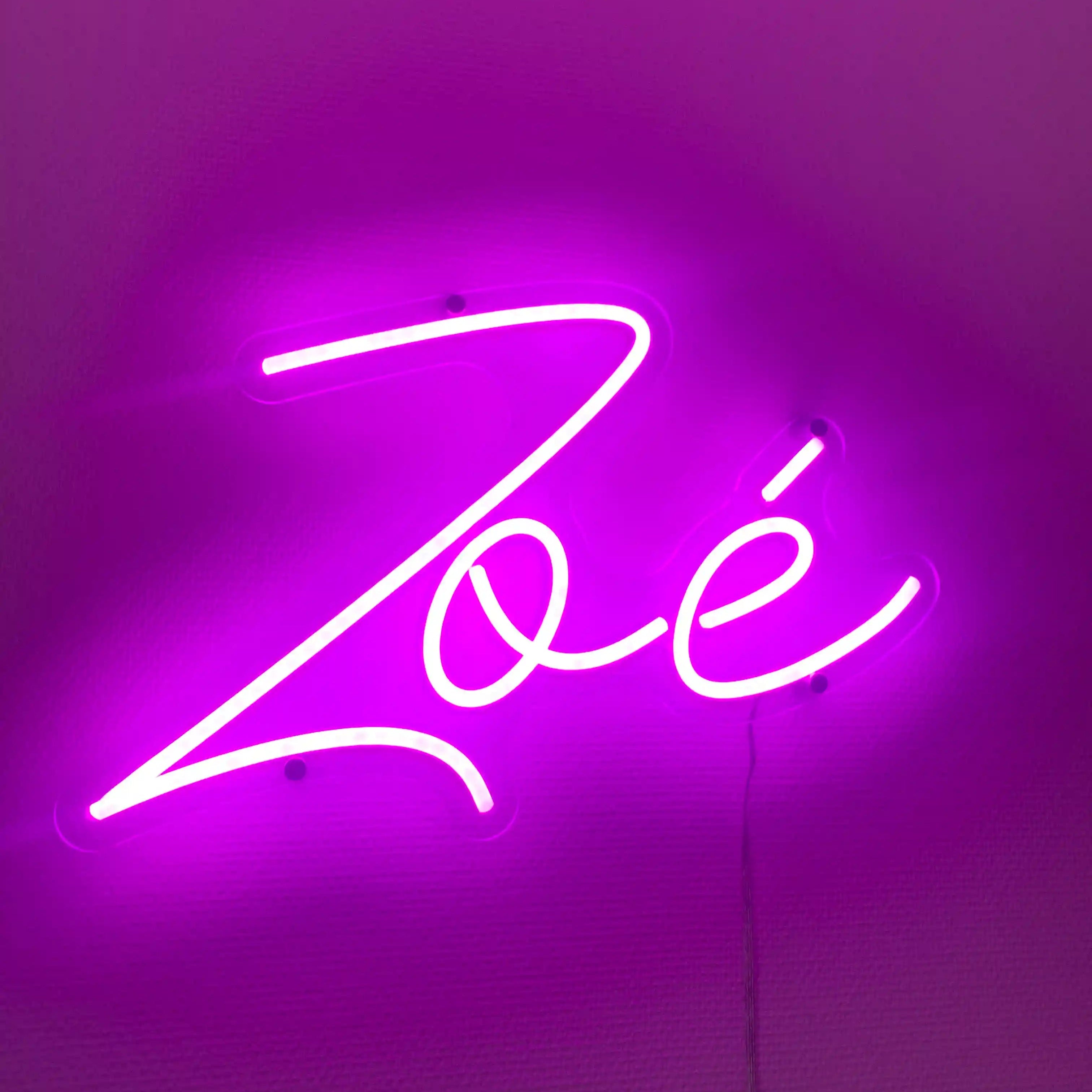 néon LED prénom personnalisé zoé
