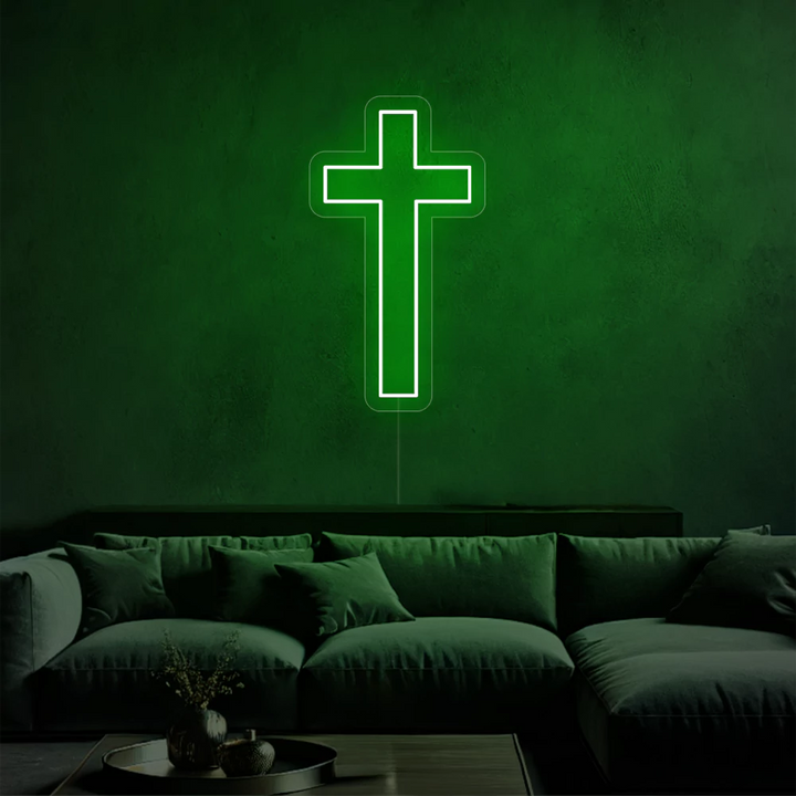 neon-Croix_religieuse-green