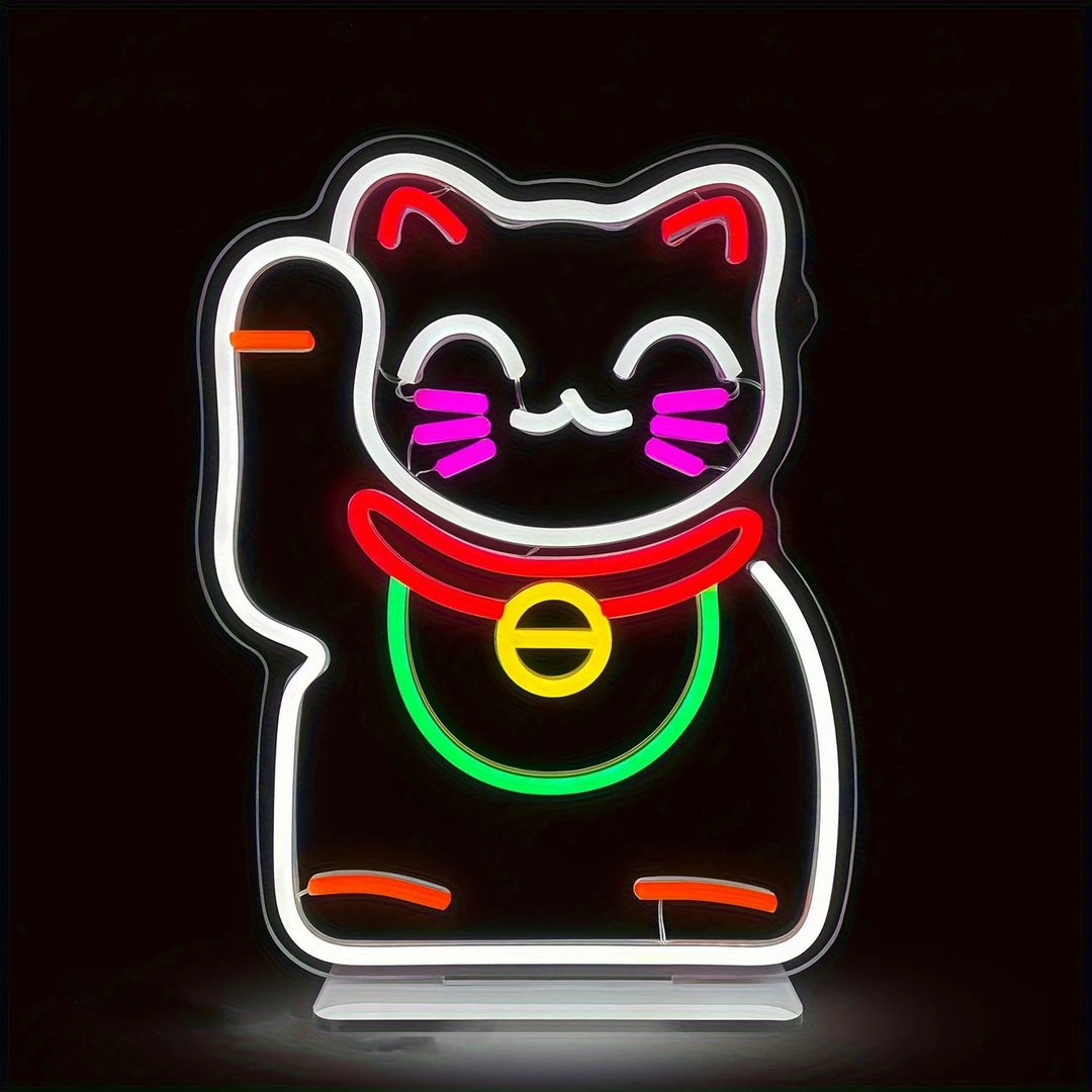 neon lucky cat