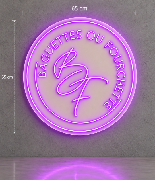 Baguettes ou Fourchette néon personnalisé RGB
