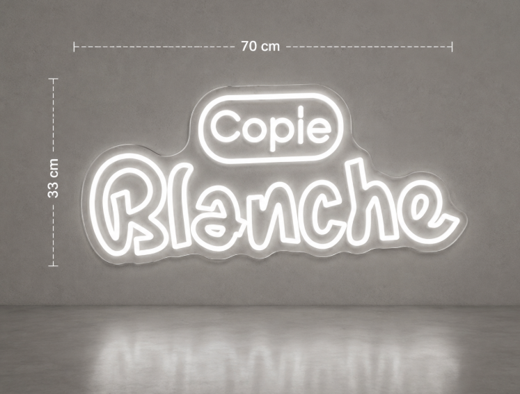 COPIE BLANCHE néon personnalisé