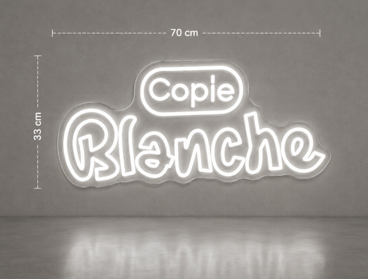 COPIE BLANCHE néon personnalisé