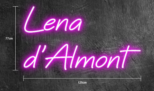 LENA D'ALMONT néon personnalisé 125cm