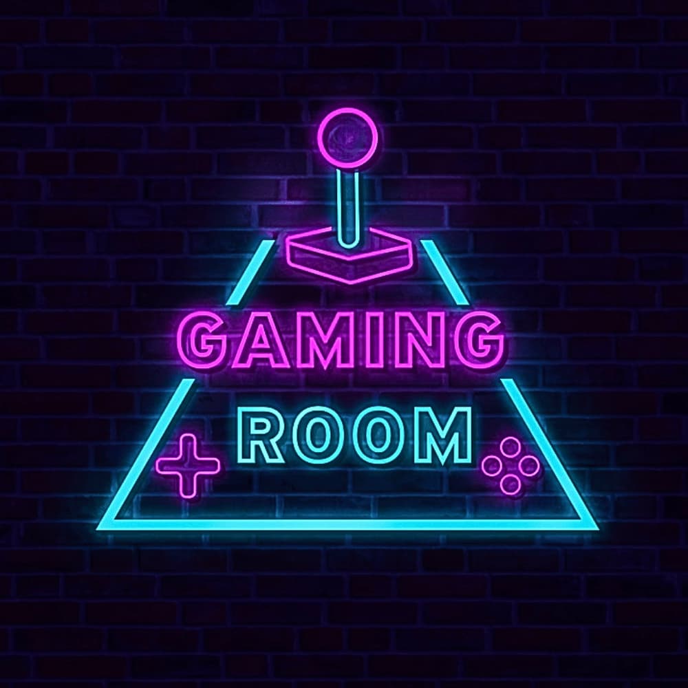 néon mural gaming room
