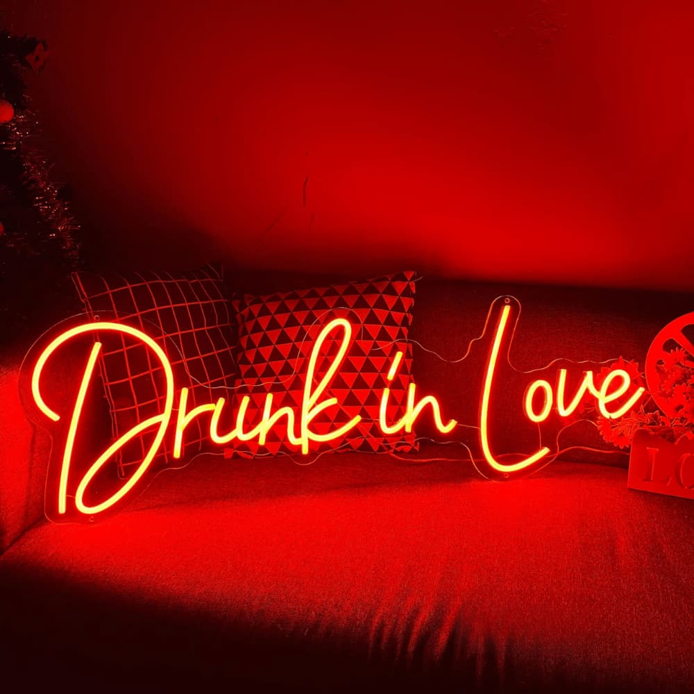 neon led drunk love rouge