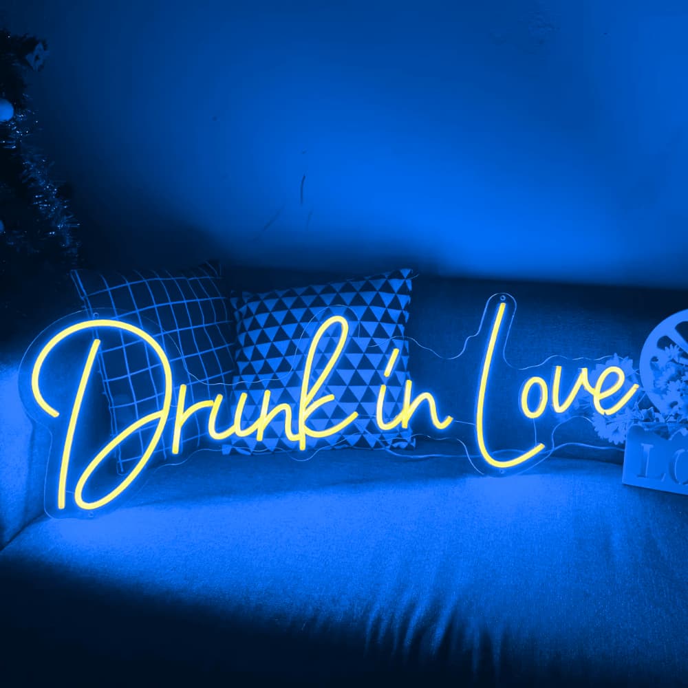 neon led deco drunk in love bleu