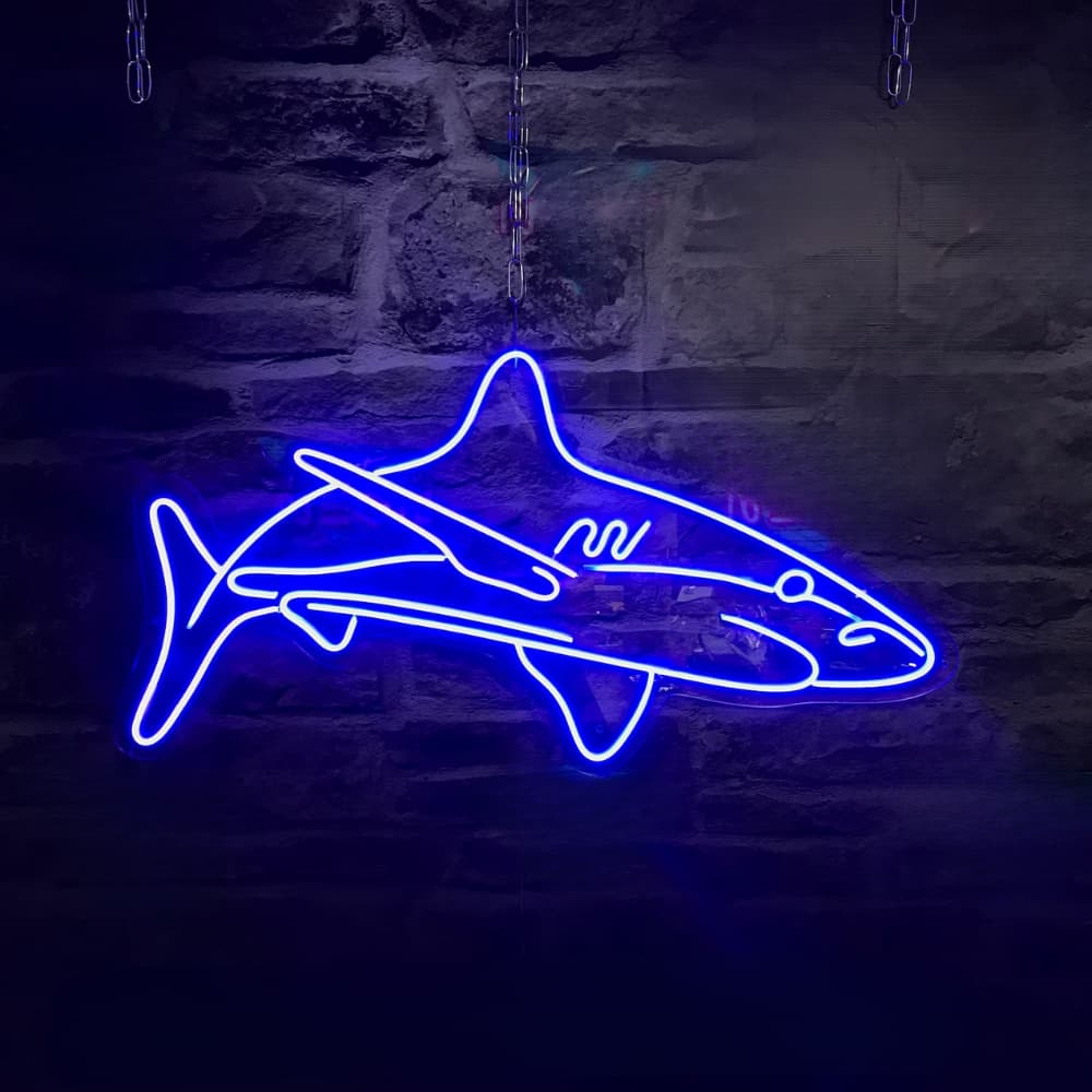 néon décoration requin