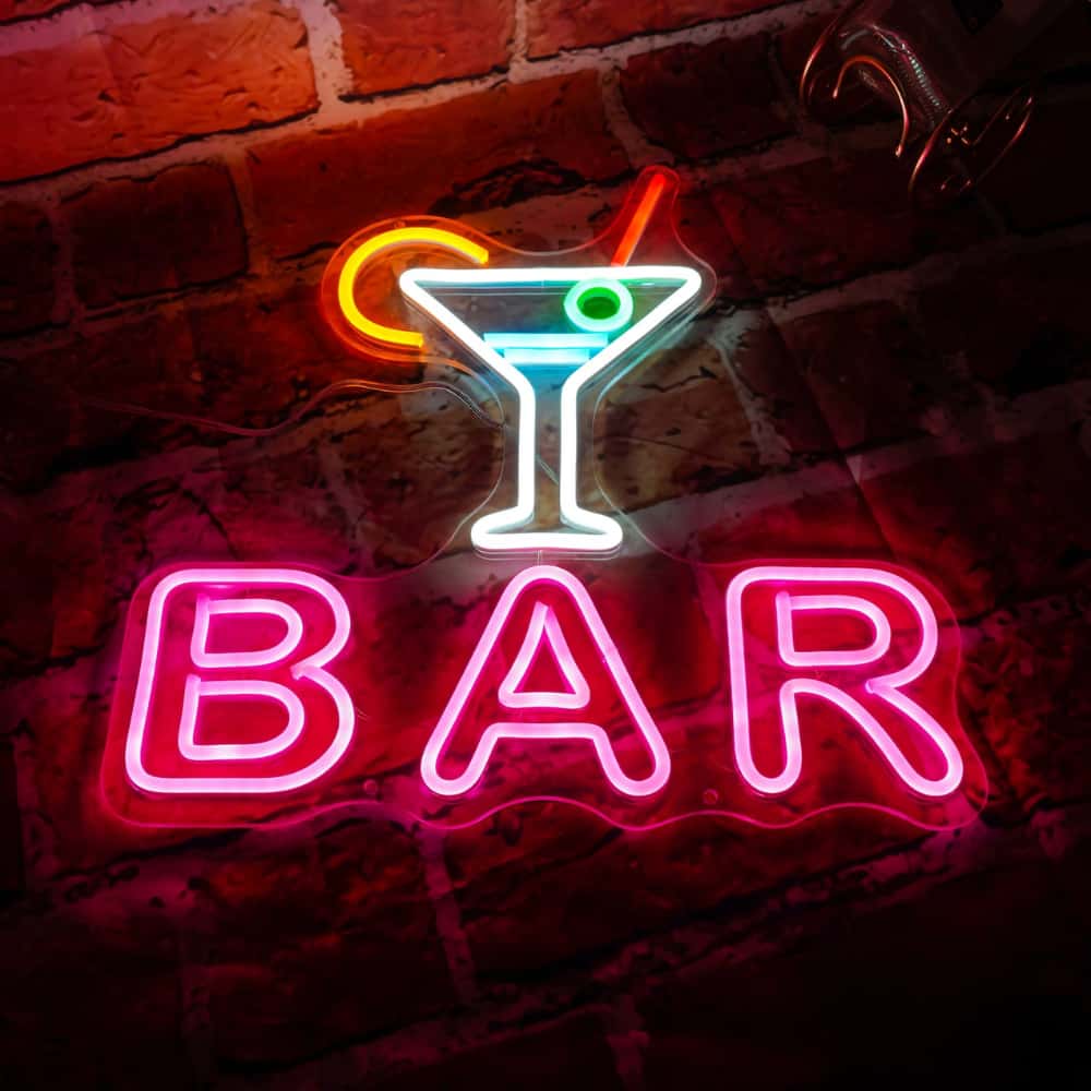néon de bar cocktail