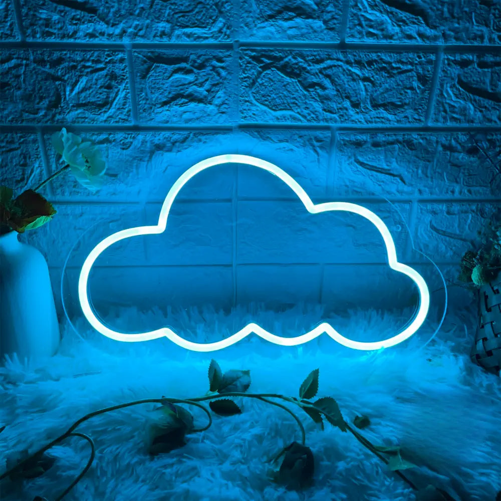 neon chambre cloud bleu
