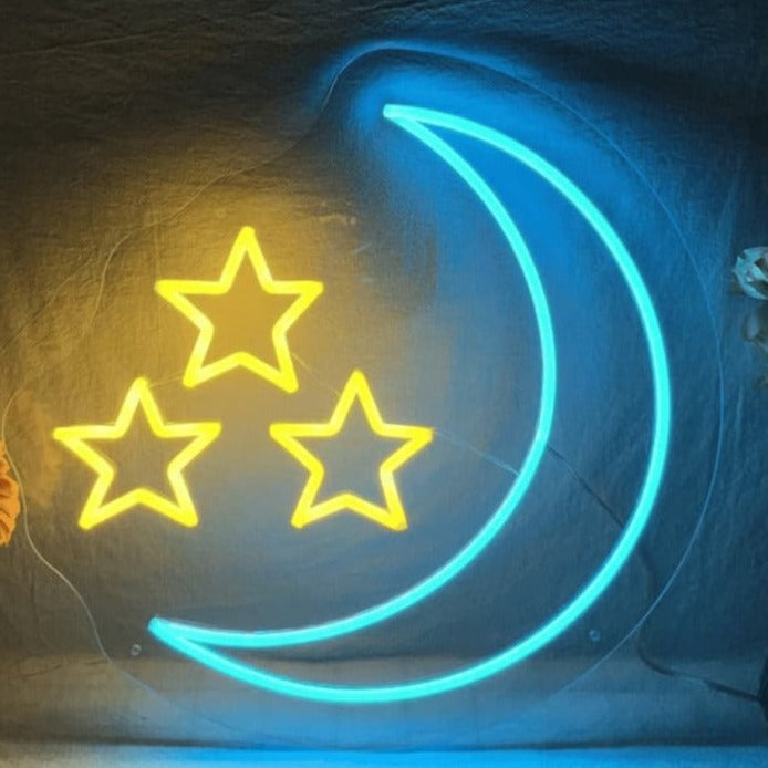 néon mural lune