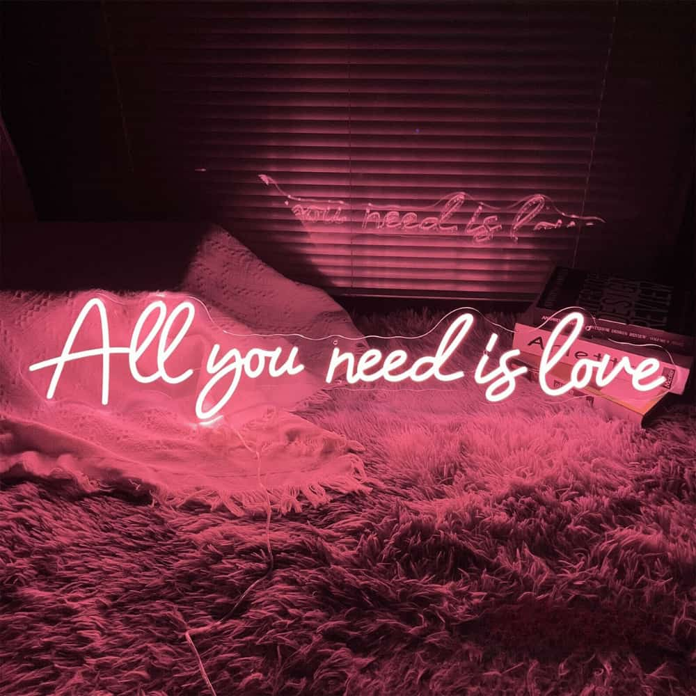 neon mural all you need is love