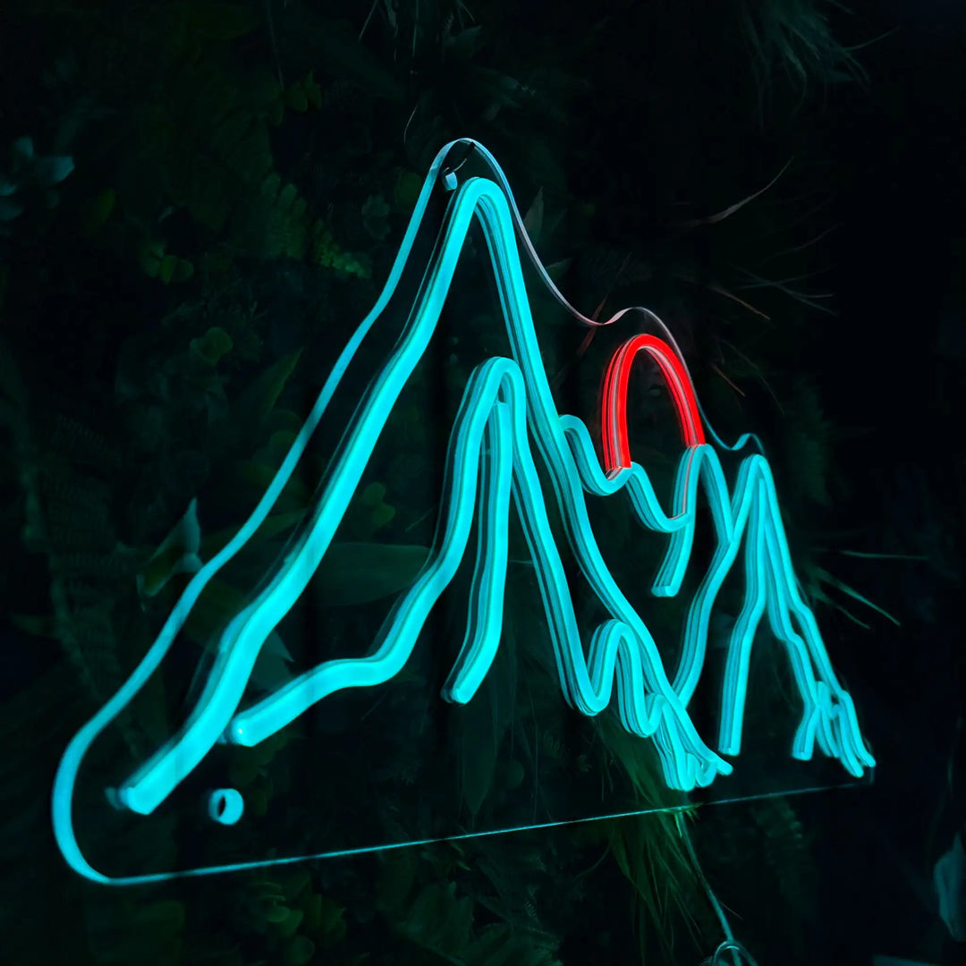 neon mural décoratif montagne