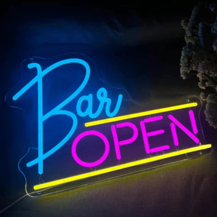 enseigne lumineuse bar open