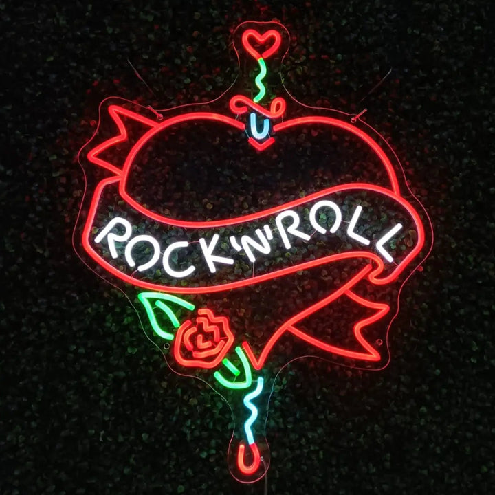 neon mural rock n roll