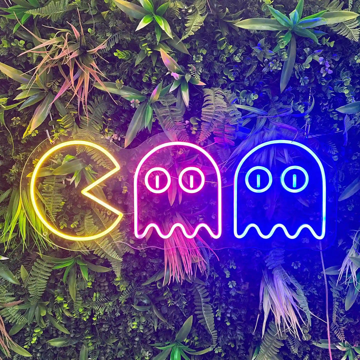 neon gaming pac man