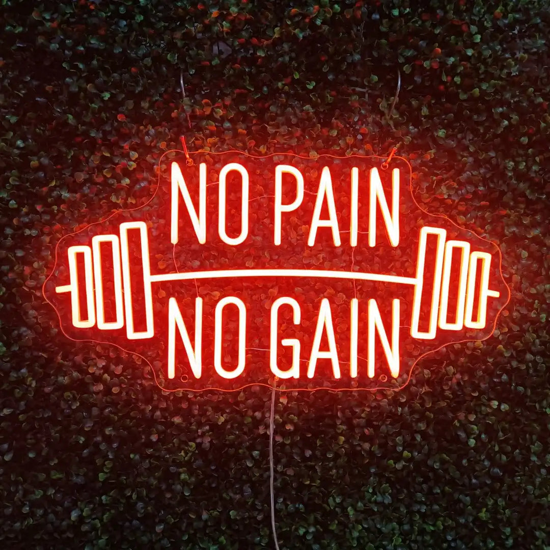 neon gym no pain no gain