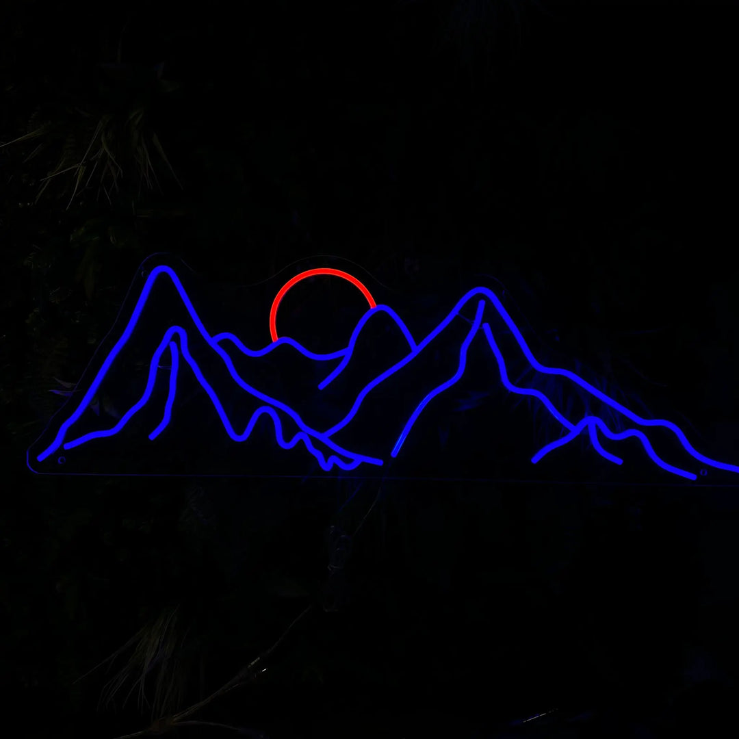 néon mural montagne
