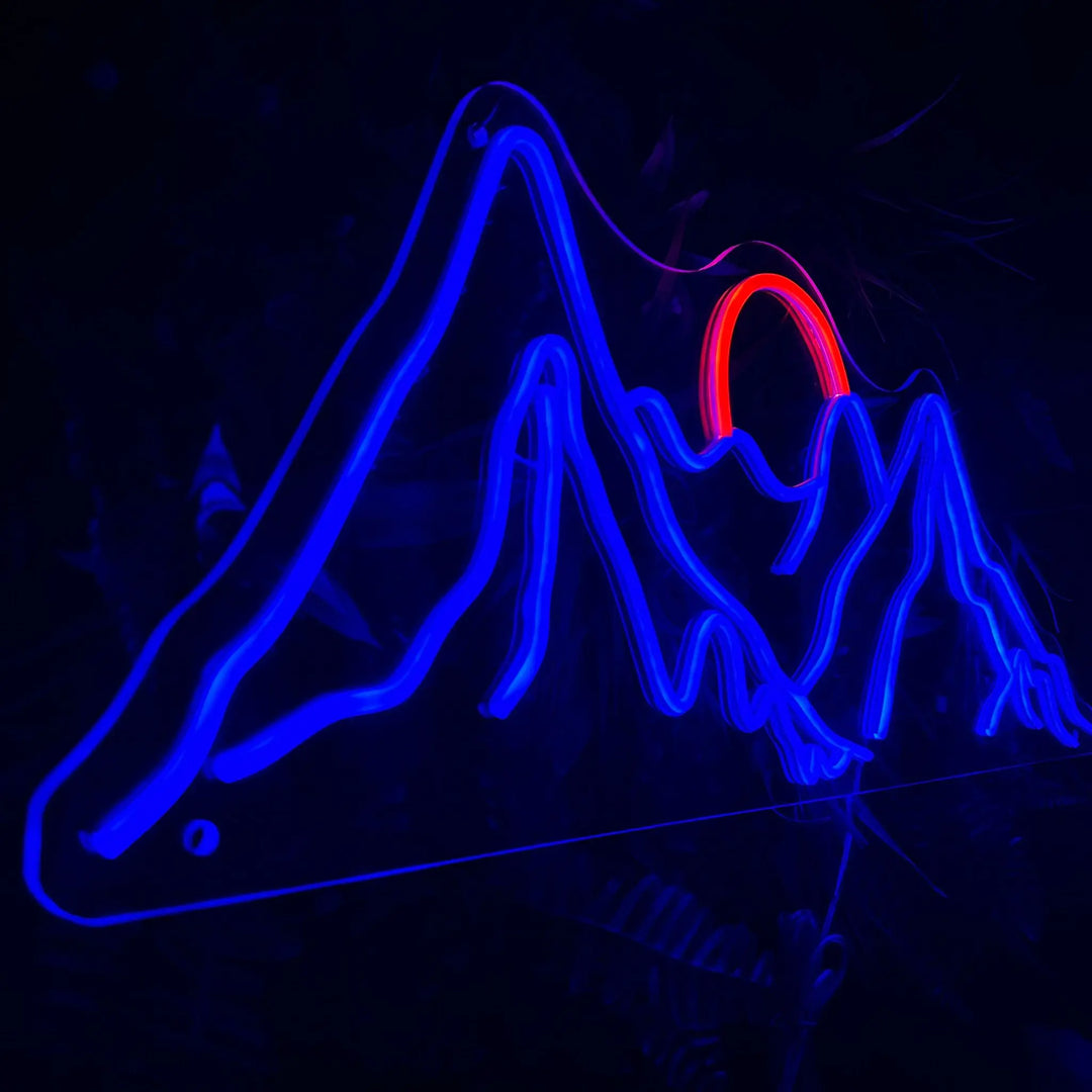 enseigne neon montagne