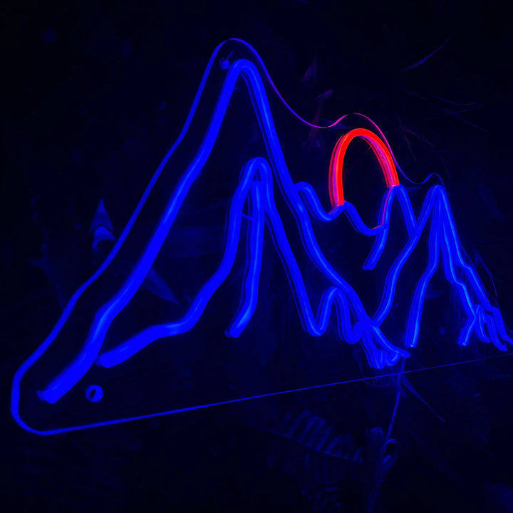 enseigne neon montagne
