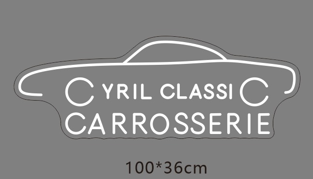 CYRIL CLASSIC CARROSSERIE 100x36cm néon personnalisé