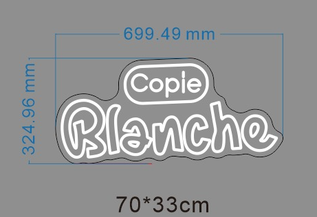 COPIE BLANCHE néon personnalisé