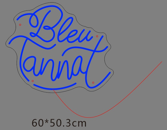 BLEU TANNAT 60CM - Néon personnalisé