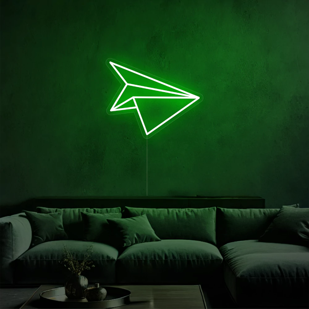 neon-PaperAeroplane-green