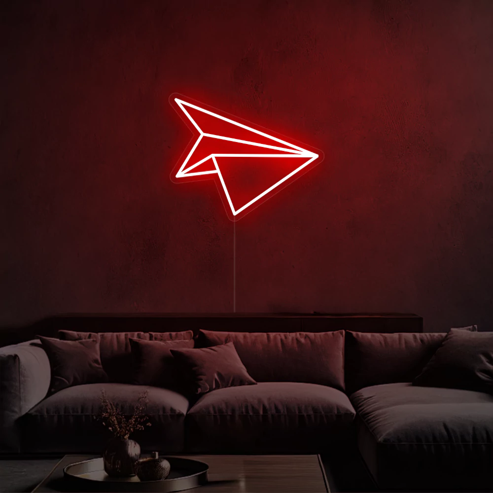 neon-PaperAeroplane-red