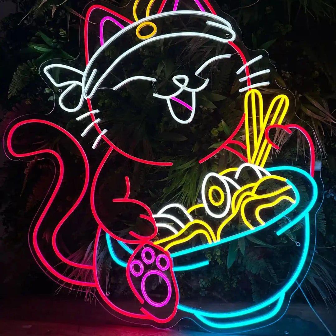 neon led mural japonais