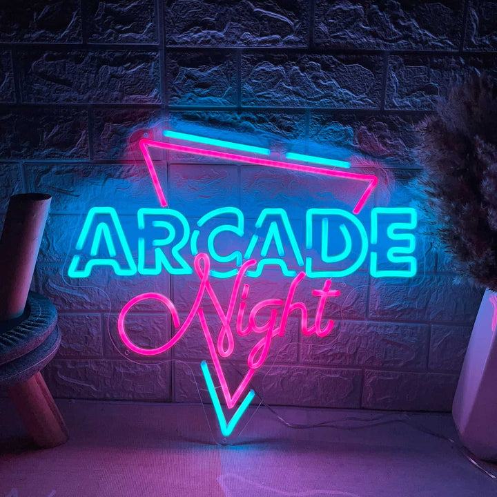 neon gaming arcade night
