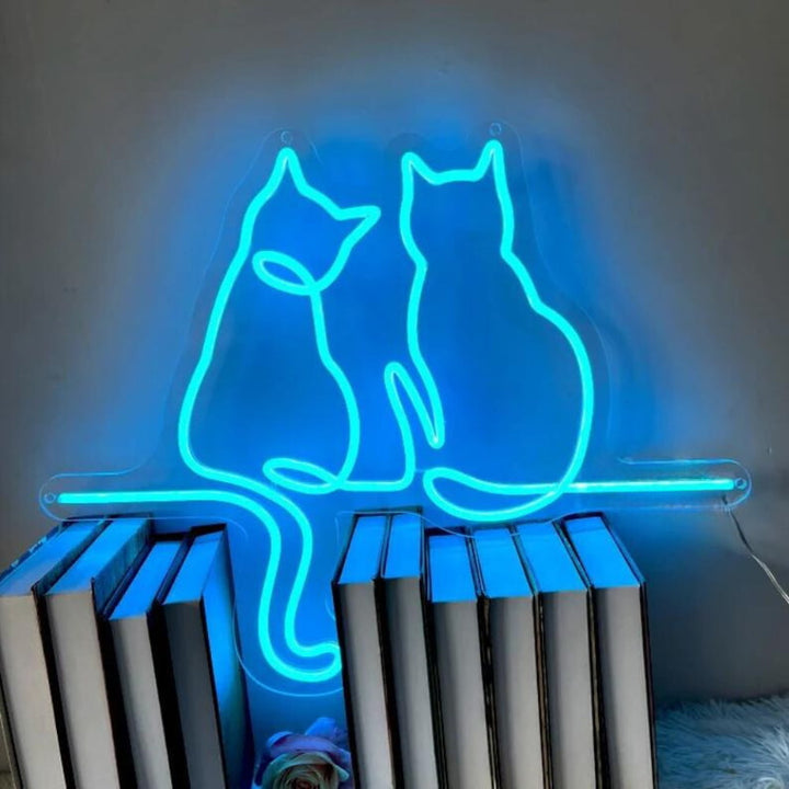 neon chat bleu