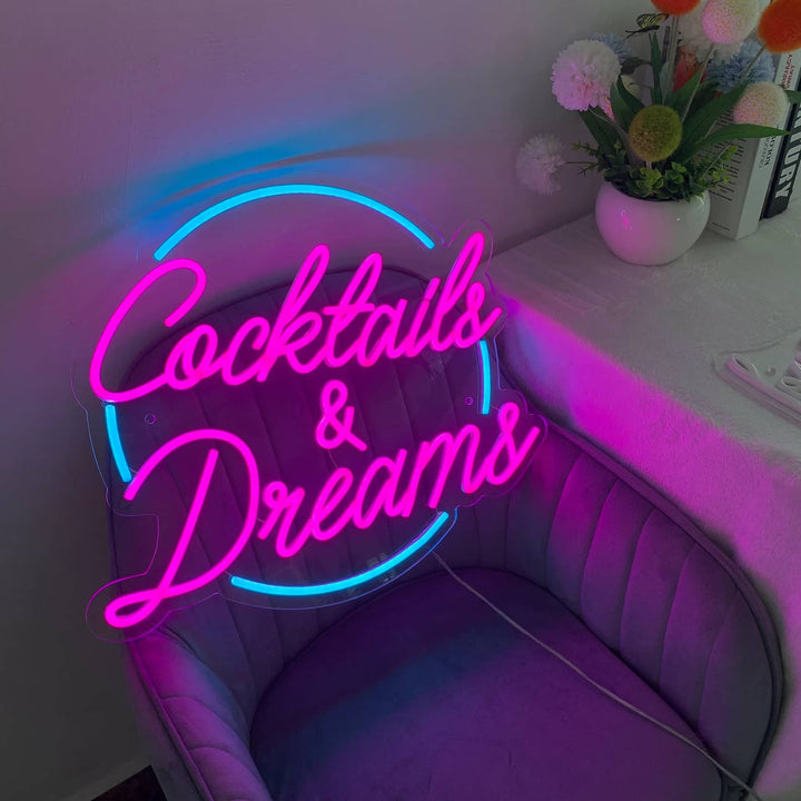 neon bar coktails and dreams