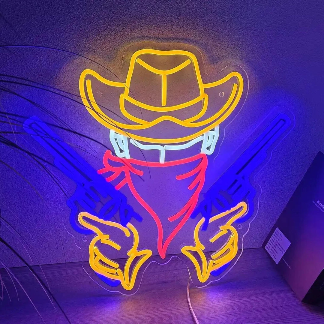 neon cowboy deco
