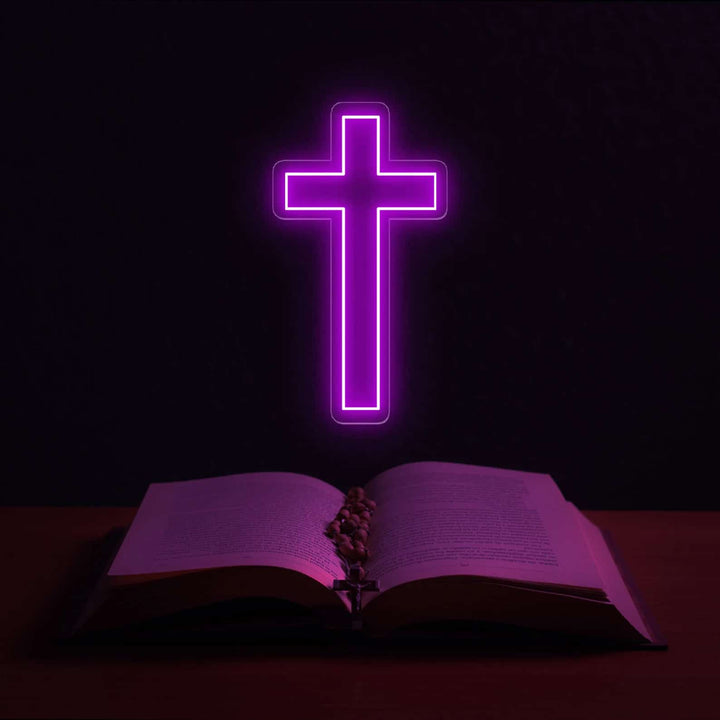 Néon LED Croix religieuse