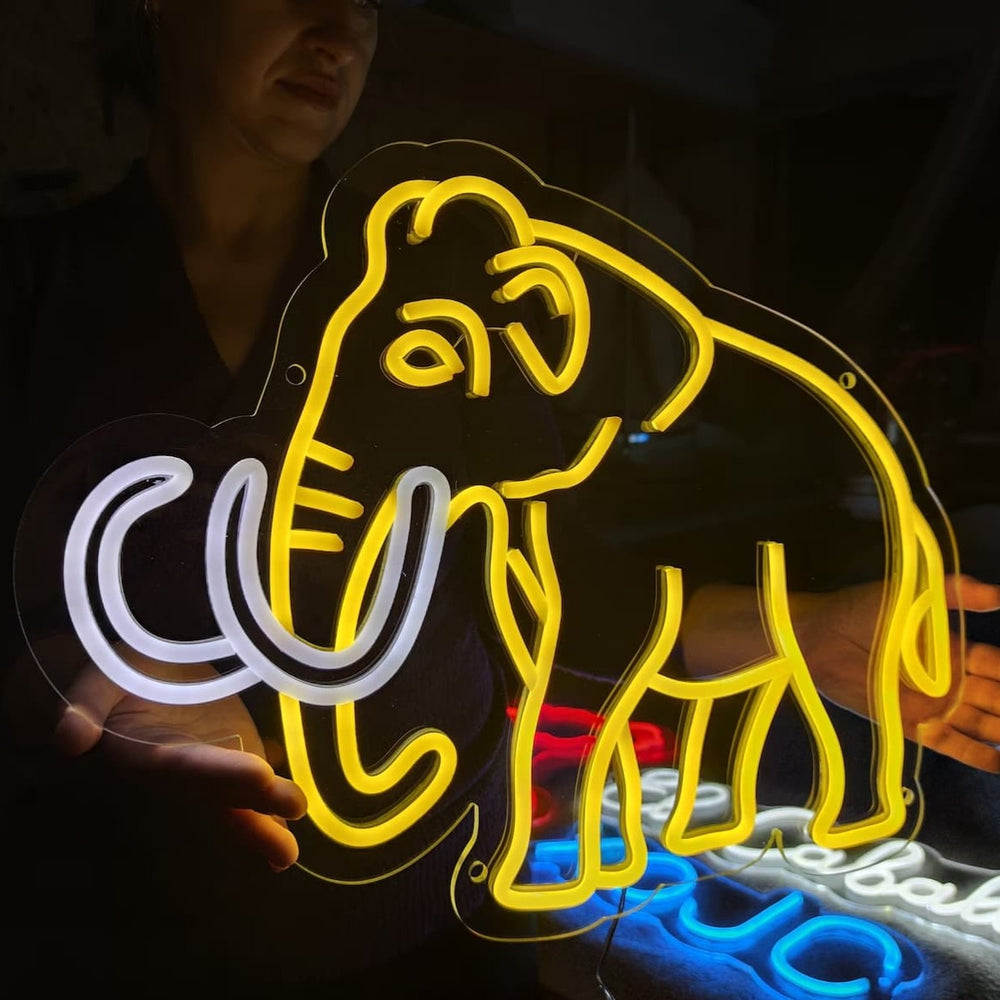 néon éléphant jaune