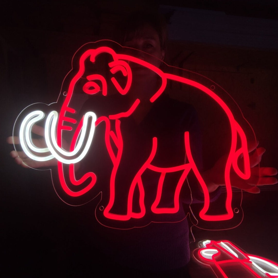 néon éléphant rouge