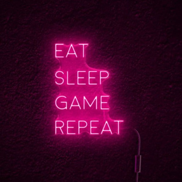 Néon LED Eat Sleep Game Repeat