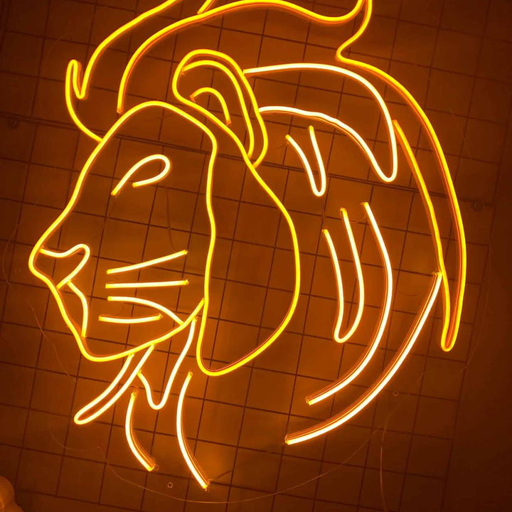 neon mural lion