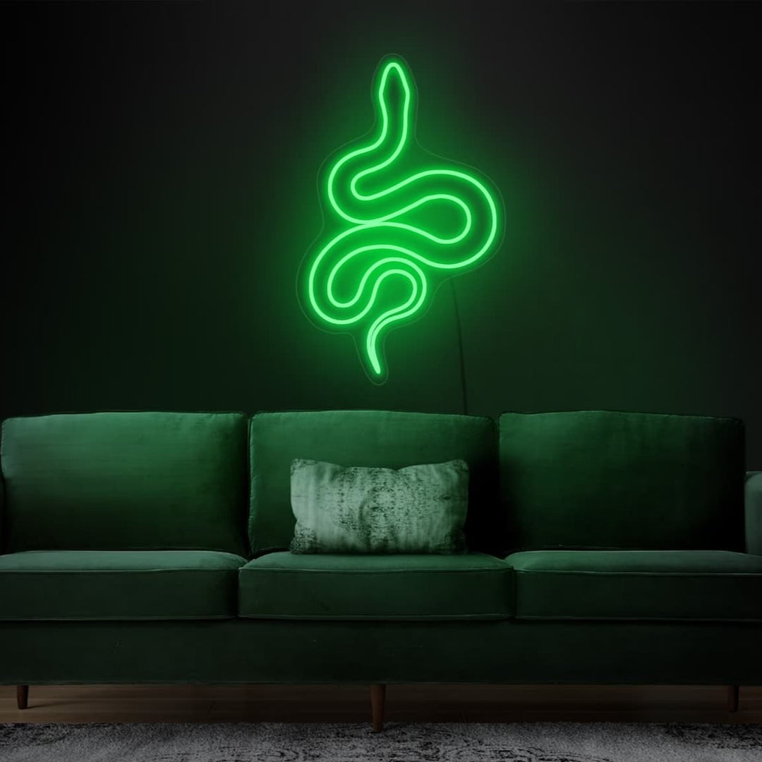 néon serpent vert