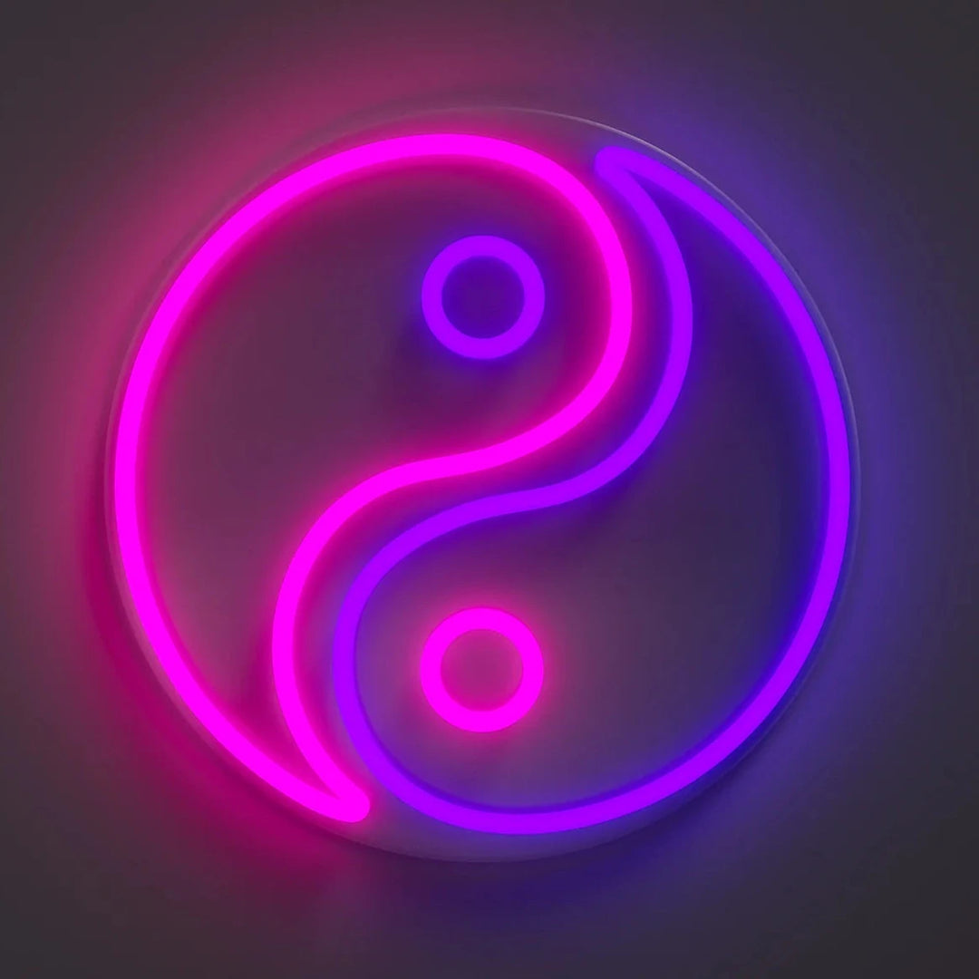 neon ying yang violet